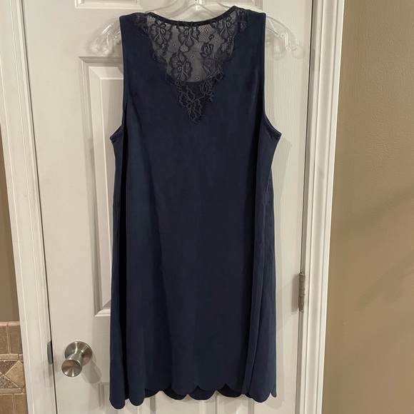Altar’d State Faux Suede and Lace Dress Navy - M - Picture 5 of 7